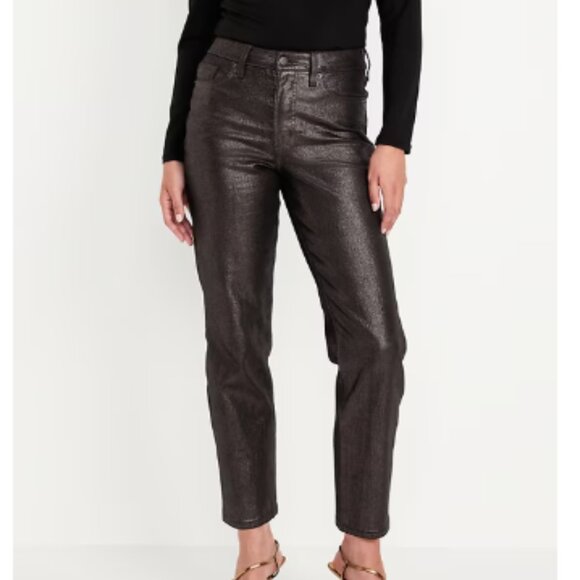 New Without Tags High-Waisted Shine Pants - Picture 1 of 7